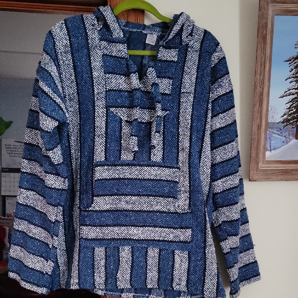 Source Unknown Blue and White Striped Jacket